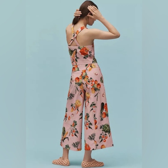 NWT! Maeve Anthropologie Garden Vegetable High-Rise Printed Crop Wide-Leg Pant🚦🐾 - Picture 3 of 8